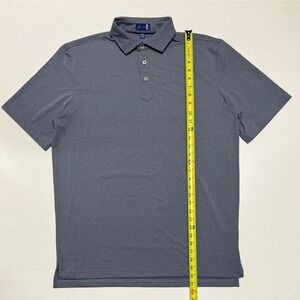Stitch Golf Mens M/L Gray Heather Stripe Performance Short Sleeve Polo Shirt